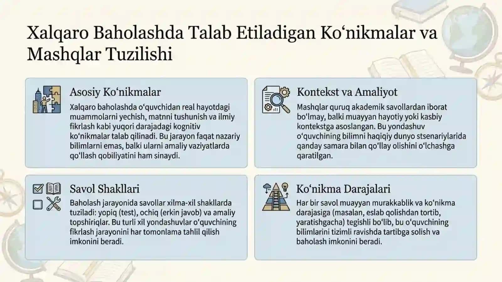 Xalqaro baholash dasturiga doir mashqlar 2
