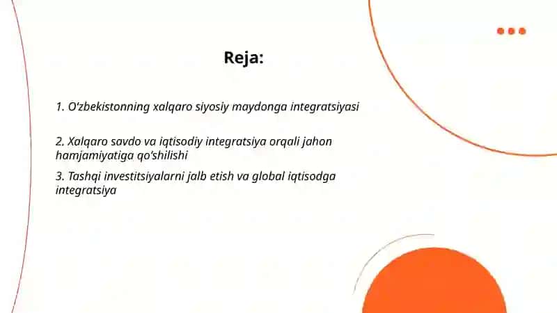 Oʻzbekiston va jahon hamjamiyatiga qo'shilish 2