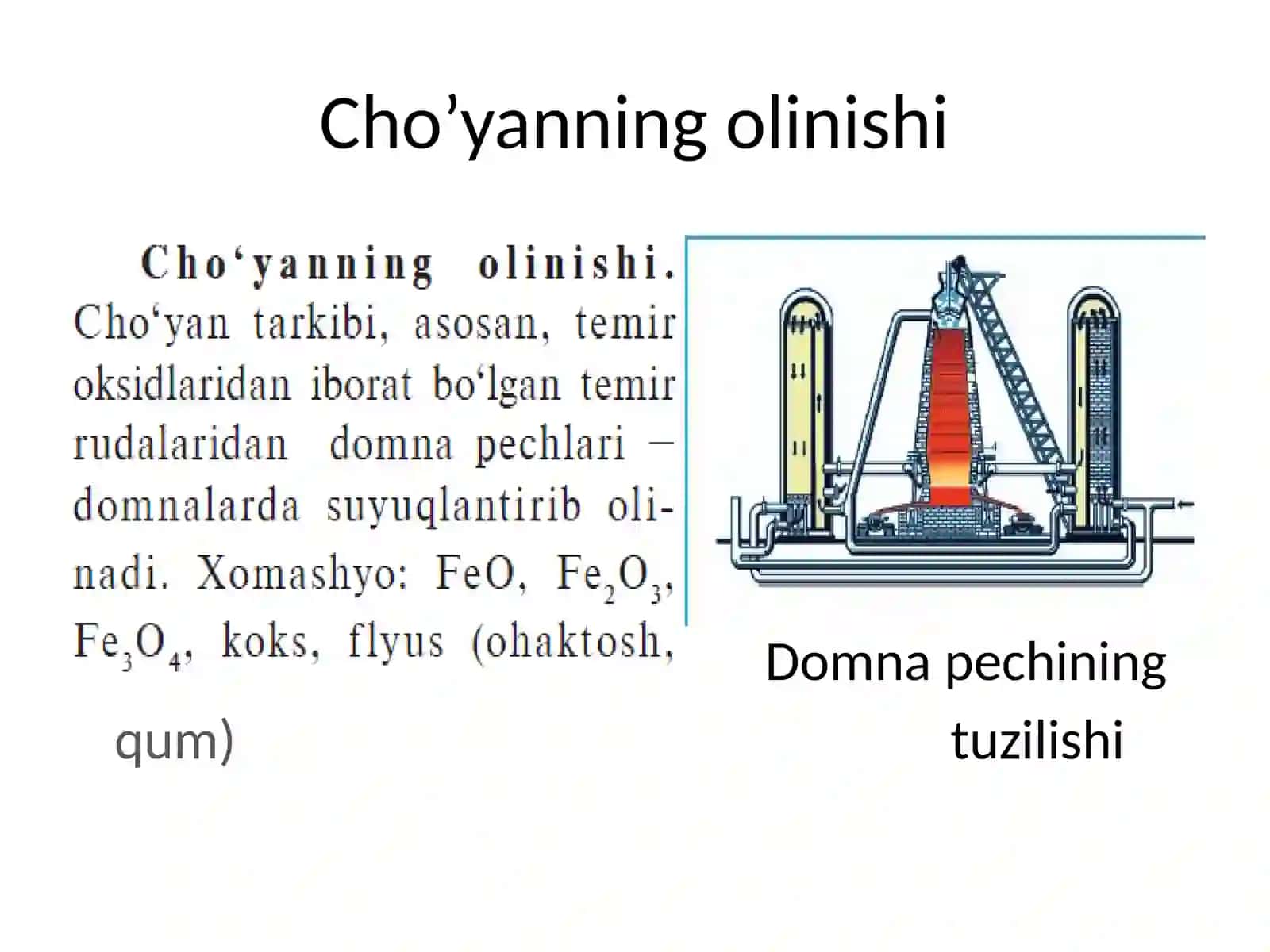 Sanoatdacho’yanvapo’latishlabchiqarishdaboradigankimyoviyreaksiyalar 2