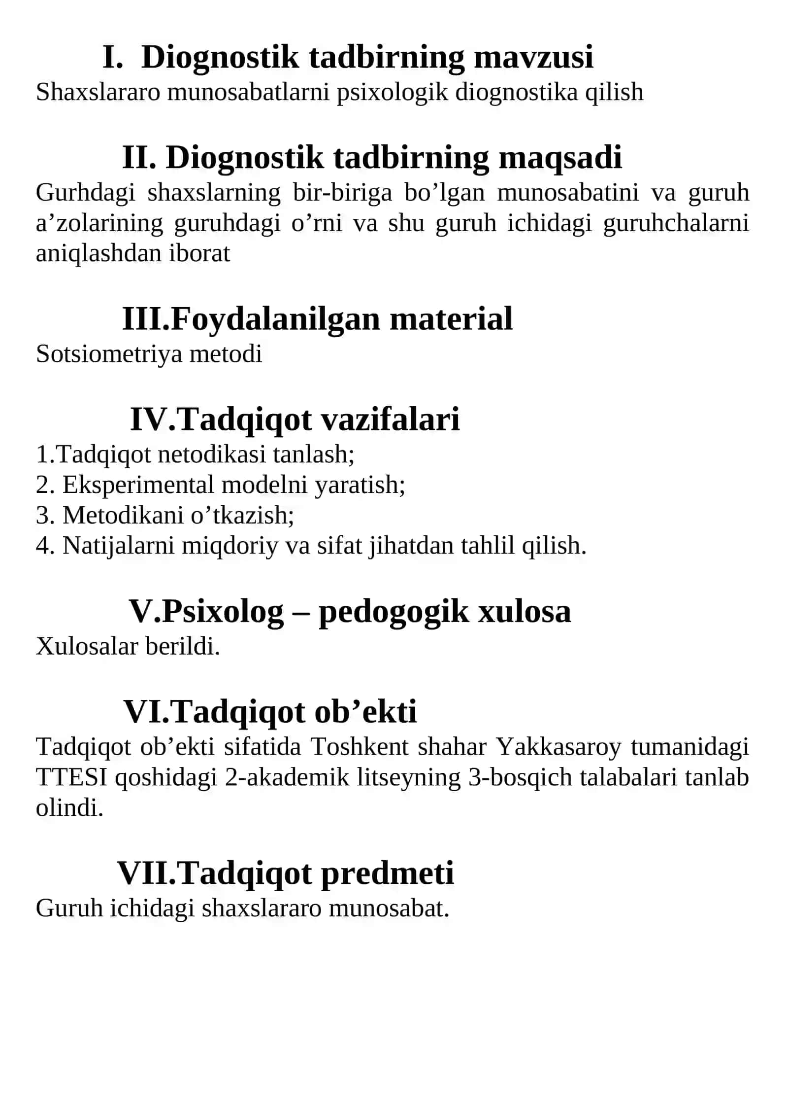 Sotsiometriya metodikasi 2