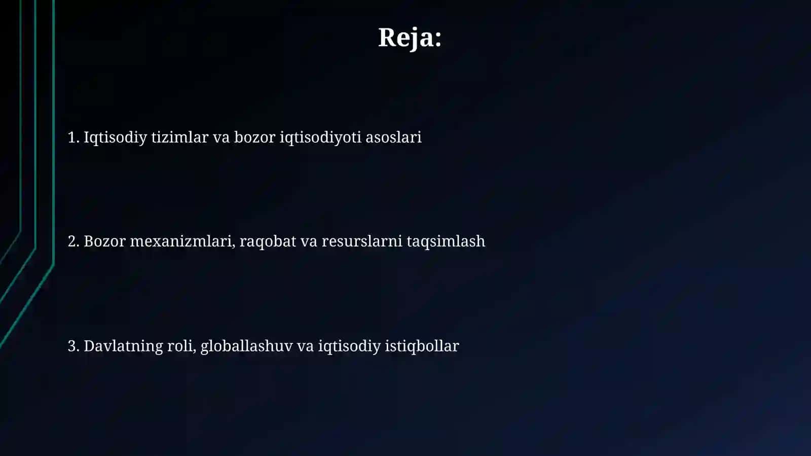 Iqtisodiy tizimlar va bozor usullari 2