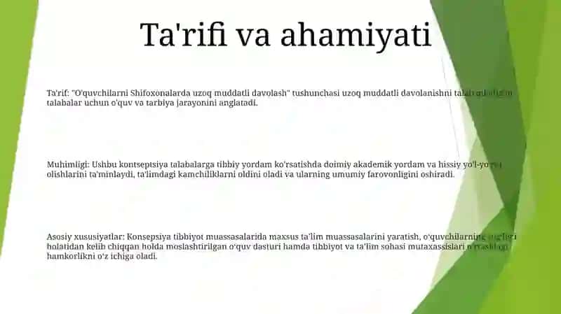 Uzoq Davolanuvchi Maktab O‘Quvchilarni Ta‘Lim Va Tarbiyalash Konsepsiyasi 2