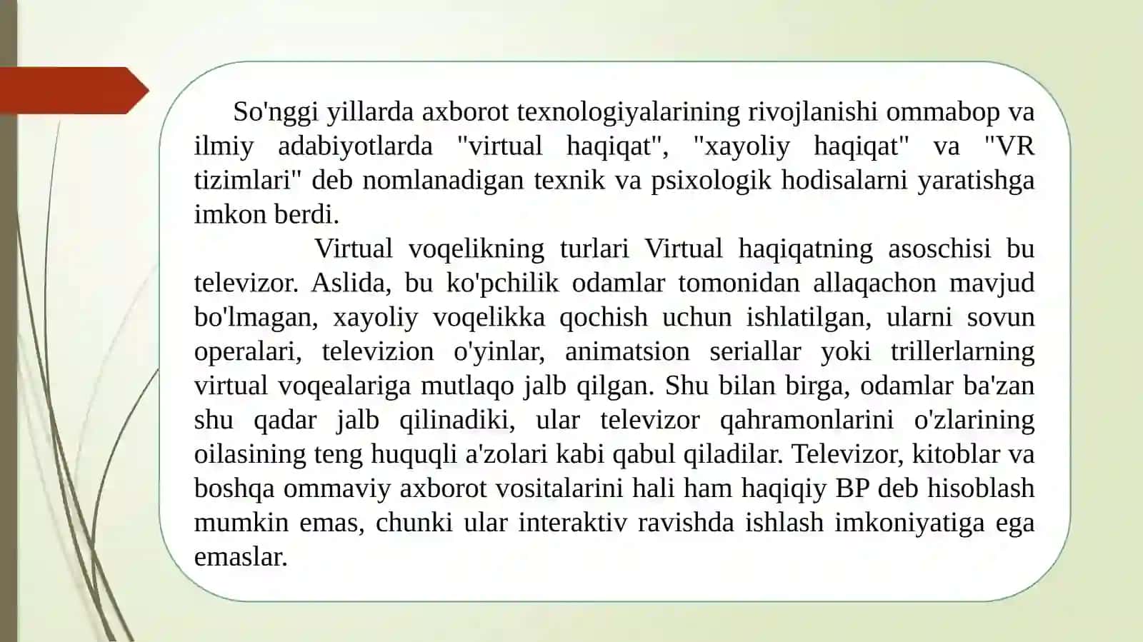 Virtual haqiqat va voqelik 2