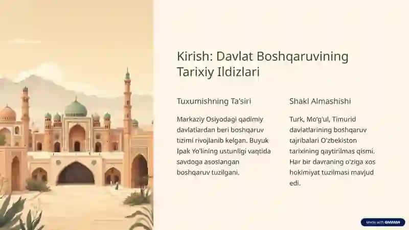 O'zbekistonda Milliy Davlat Boshqaruvi Tizimining Shakllanishi 2