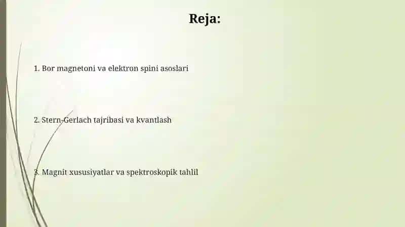 Bor magnetoni va elektron spini asoslari 2