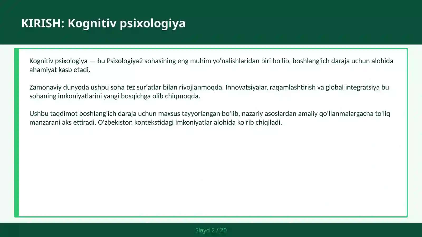 KOGNITIV PSIXOLOGIYA 2