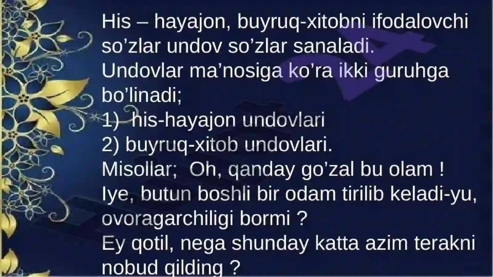 Undov va taqlid so‘zlar 2