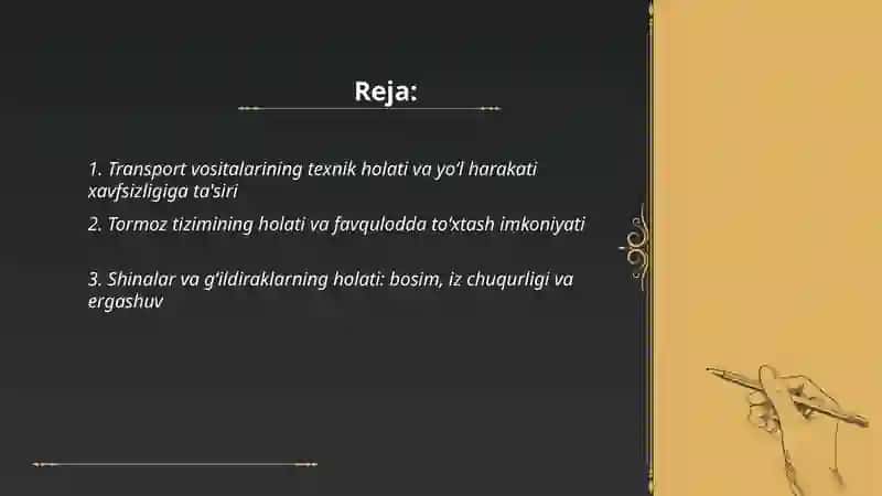 Havfsiz Harakatlanishni Taminlash 2