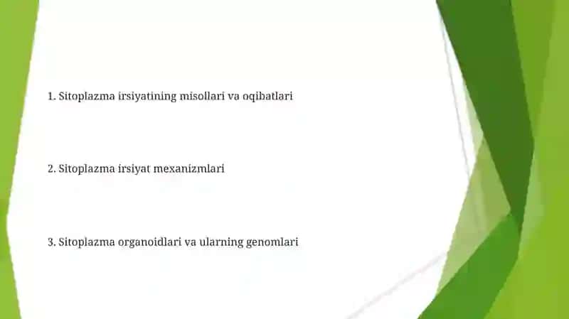 Sitoplazmatik irsiylanishning molekular asoslari 2