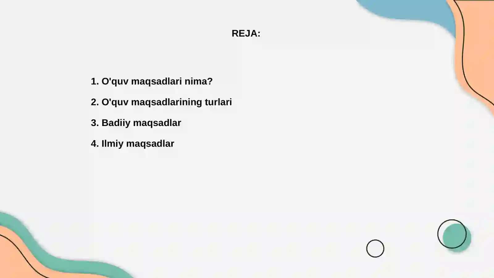 O'quv Maqsadlari va Ularining Turlari 2