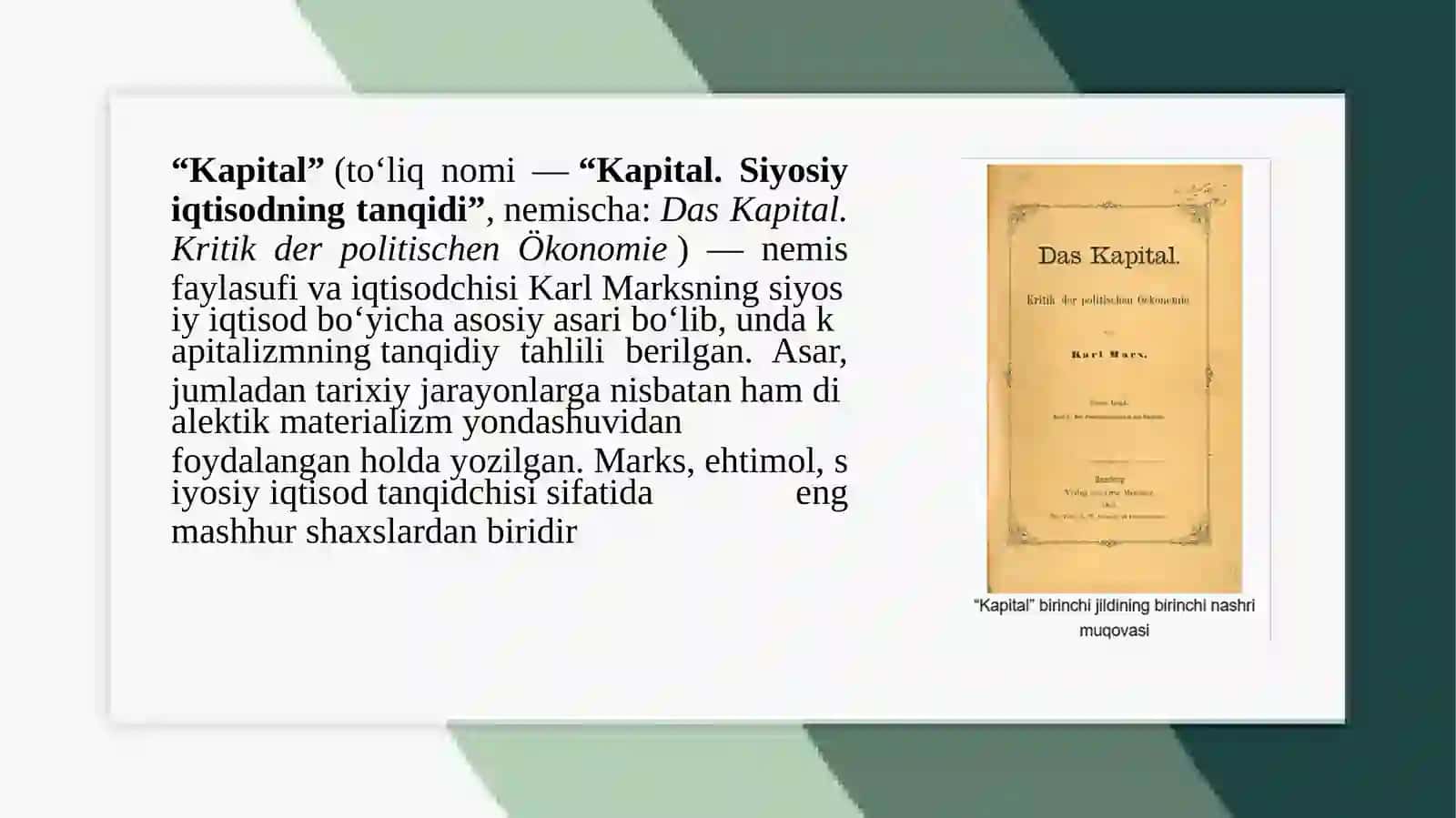 Karl Marxning Kapital asari 2