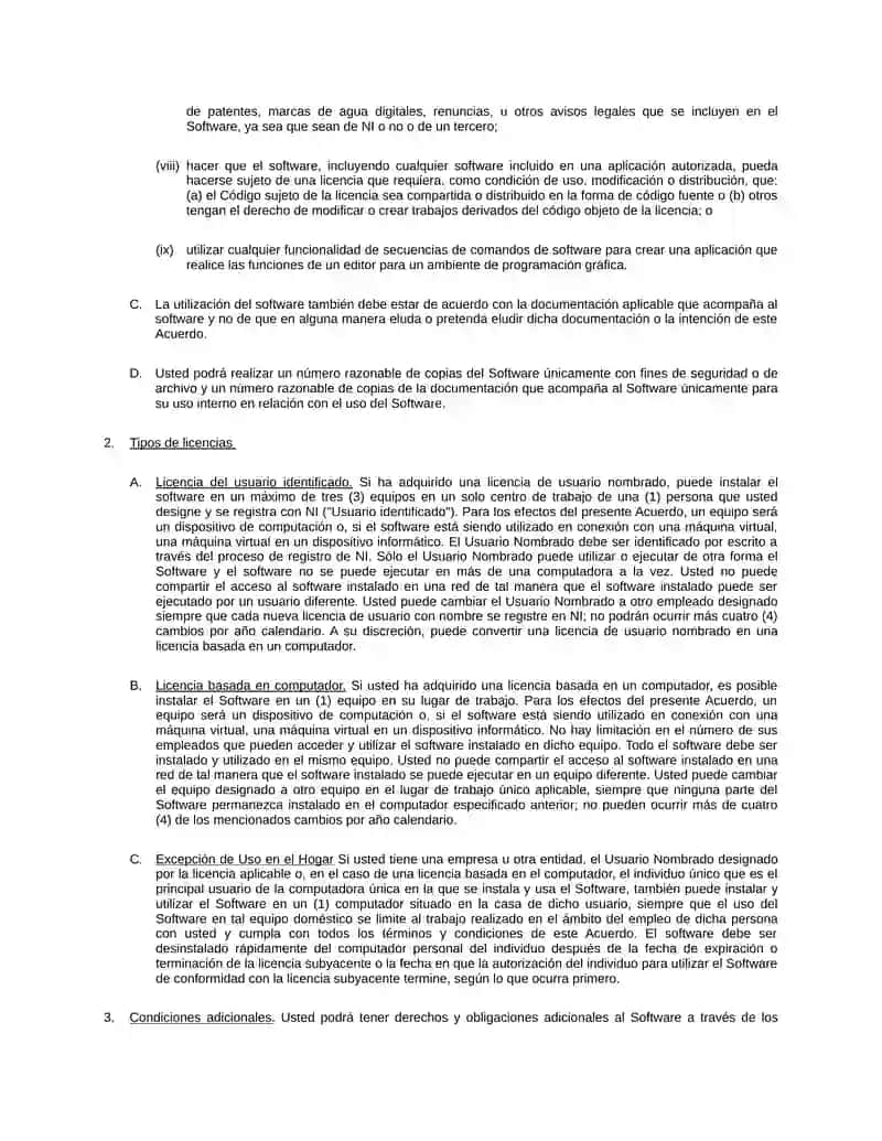 CONTRATO DE LICENCIA DE SOFTWARE DE NATIONAL INSTRUMENTS 2