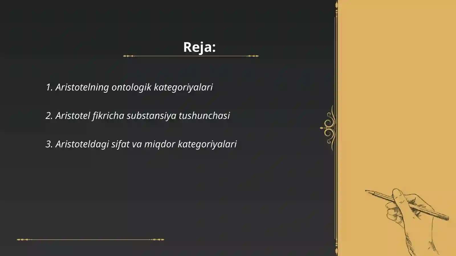 Aristotel ta'snifi 2