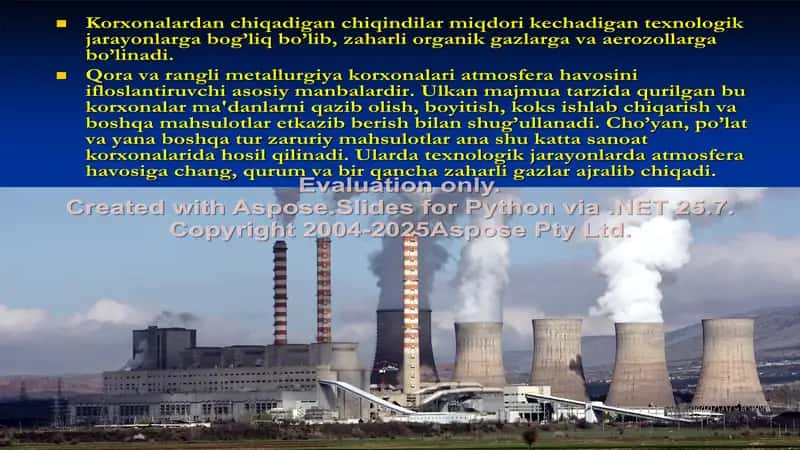 Sanoat changi va uning zararligini baholash 2