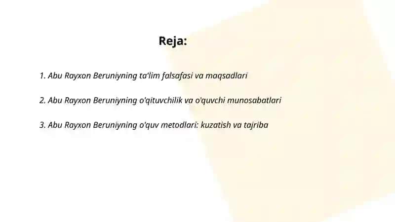 Abu Rayxon Beruniyning pedagogik qarashlari 2