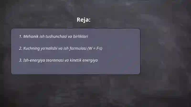 Mehanik ish. Ergonometriya 2