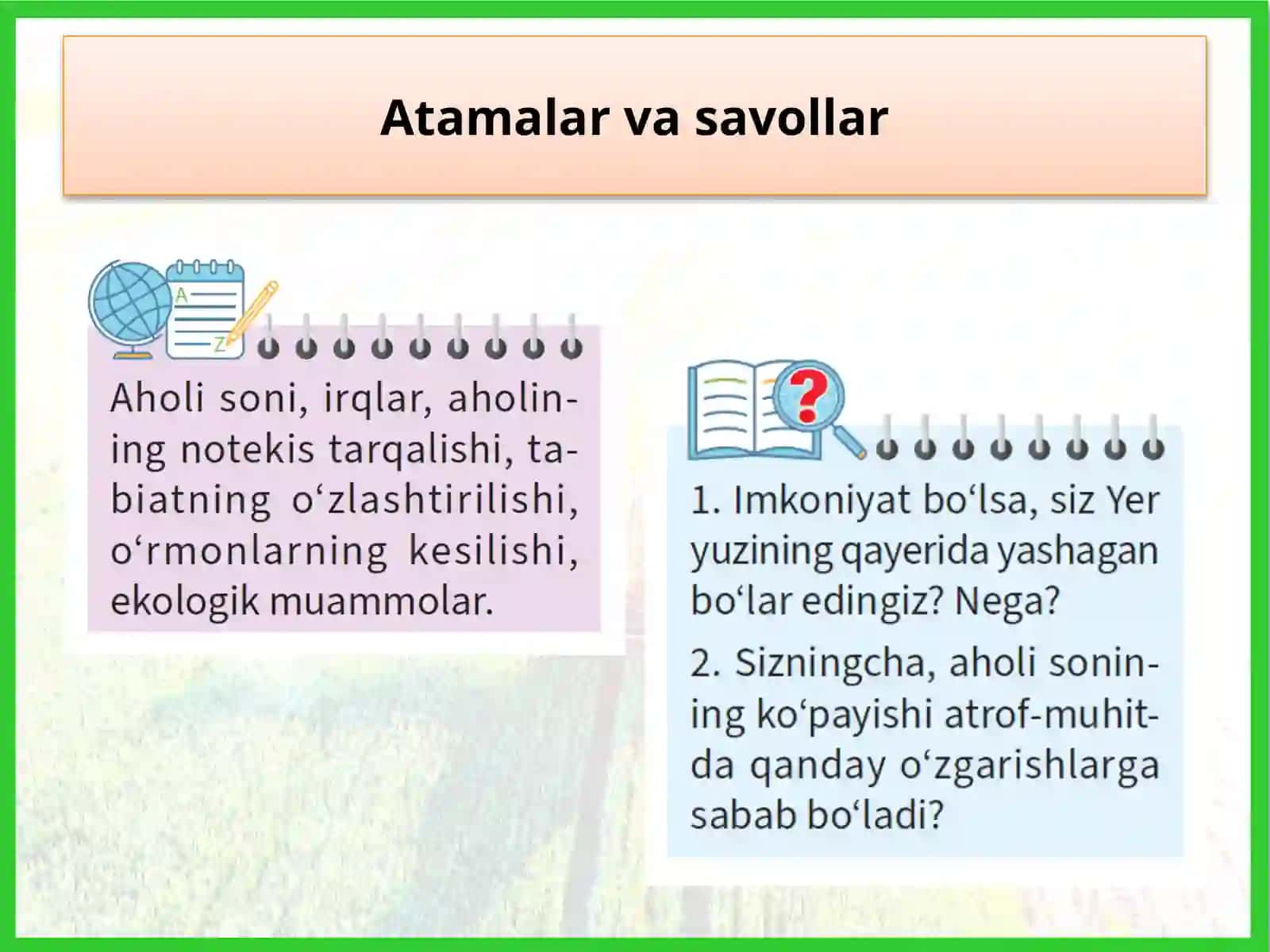 Yer yuzi aholisi va uning tabiat g'oyasi 2