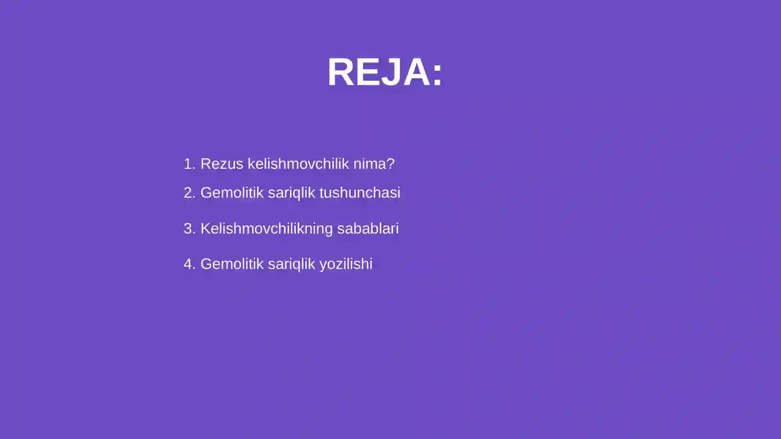 Rezus kelishmovchilik va gemolitik sariqlik 2