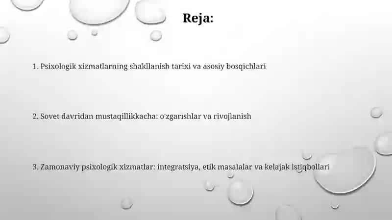 Psixalogik xizmatni tashkil qilish tarixi 2