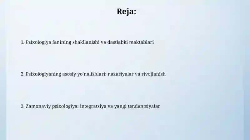 Psixologik maktablarning yuzaga kelish tarixi 2