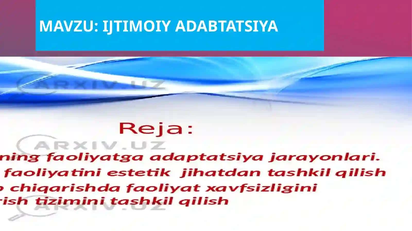 Ijtimoiy adaptatsiya 2