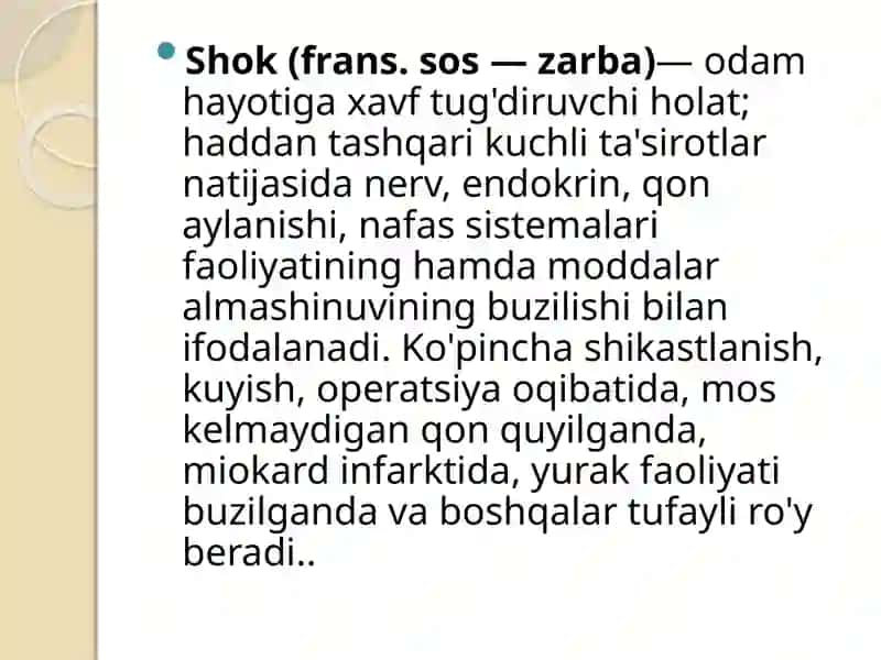 Kardiogenshokklinikasi davolari 2