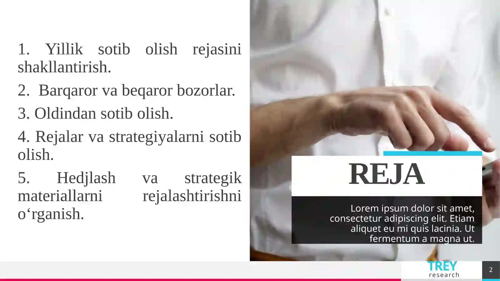 Sotib olish rejasini ishlab chiqish va boshqarish 2