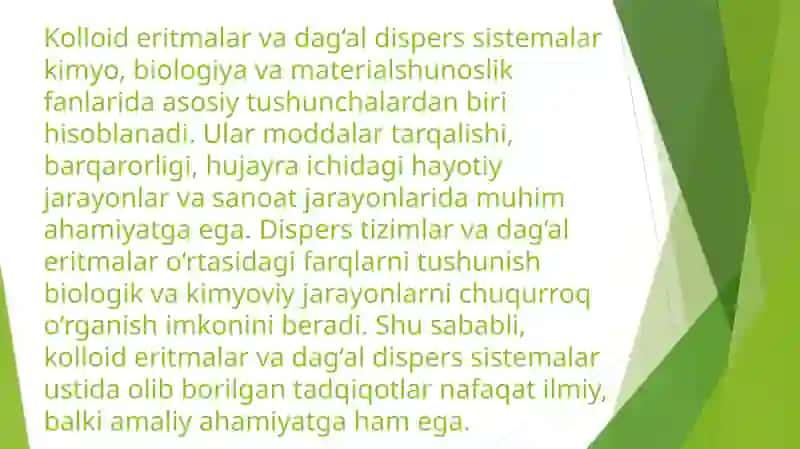 Kolloid etitmalar va dag'al dispers sistemalar 2