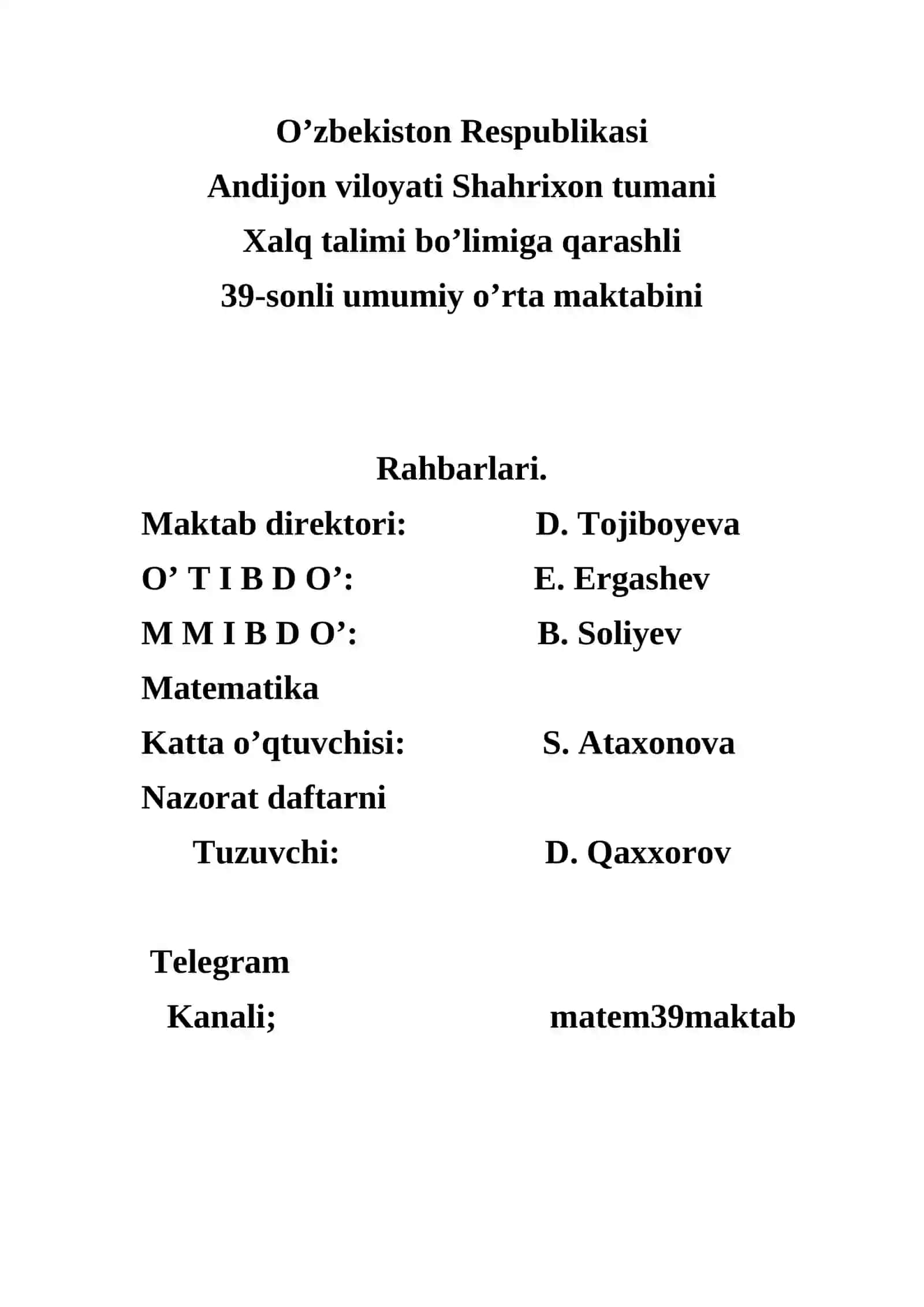 Geometriya Fanidan Nazorat Ishi 2022-2023 2
