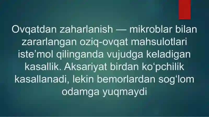 Ovqatdan zaharlanish 2