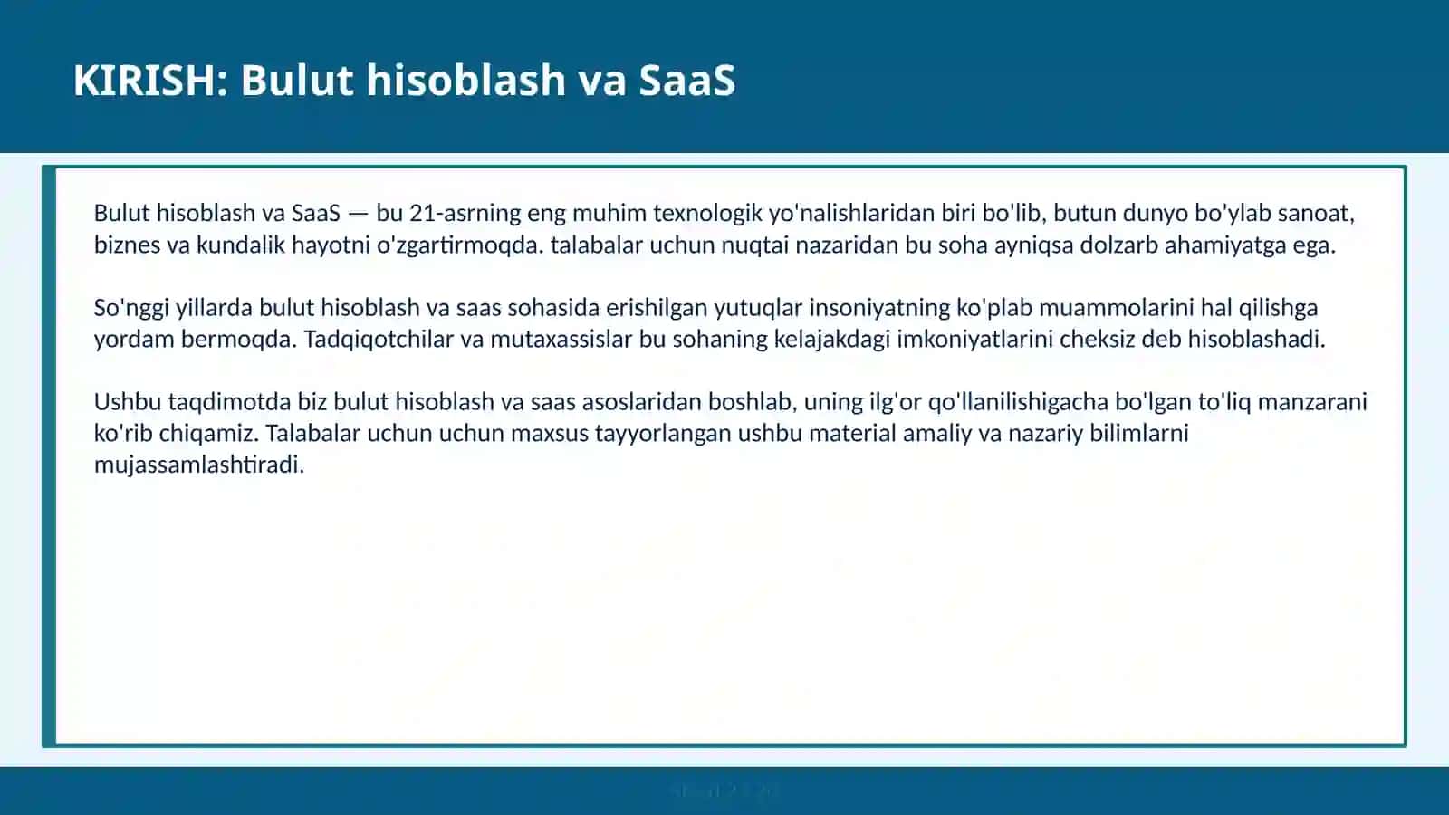 Bulut hisoblash va SaaS 2