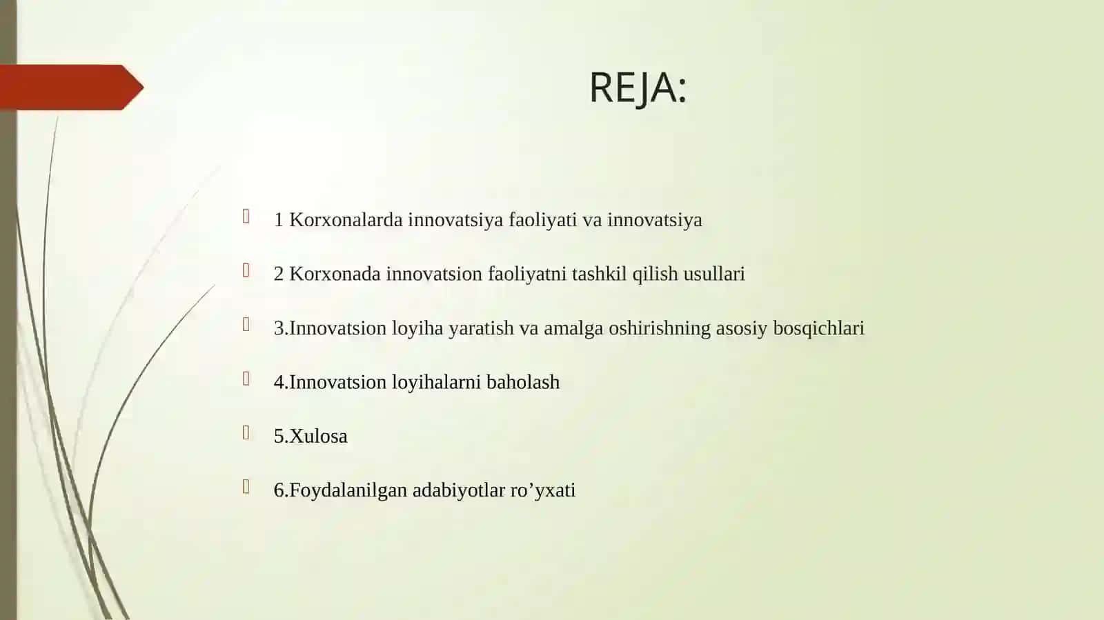 Korxonaning innovatsion faoliyati 2