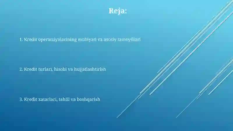 Kredit operatsiyalari hisobi 2