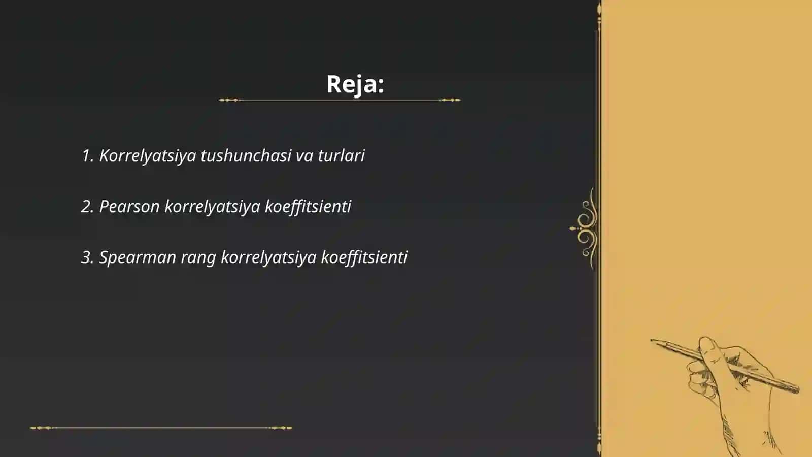 Korrelyatsion va regression tahlil usullari 2