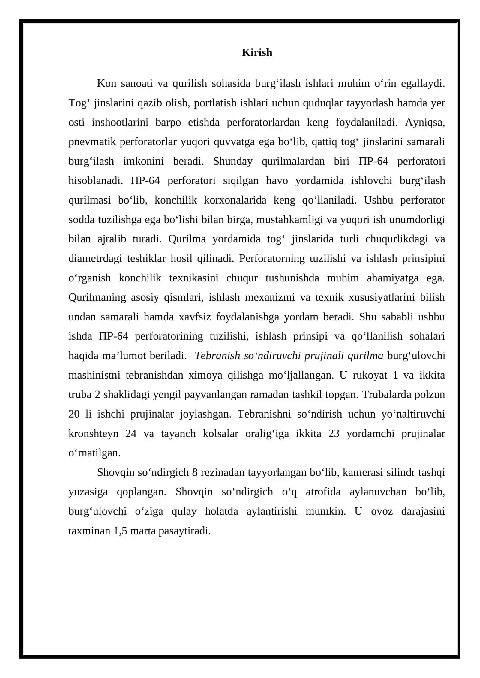 ПР-64 perforatori tuzilishi va ishlash prinsipi 2