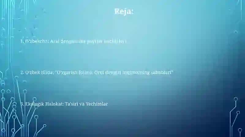 Orol dengizi va uning ekologik muammolari 2