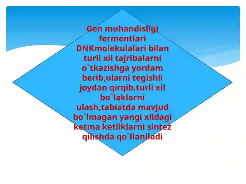 Gen muhandisligida qo`llaniladigan fermentlar 2