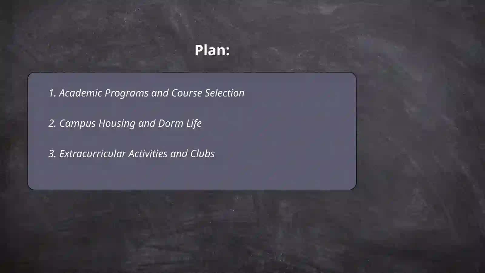 Academic Programs and Course Selection 2