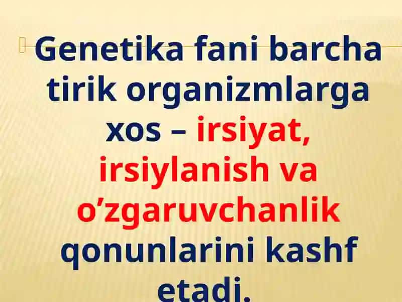 UMUMIY GENETIKA ASOSLARI 2