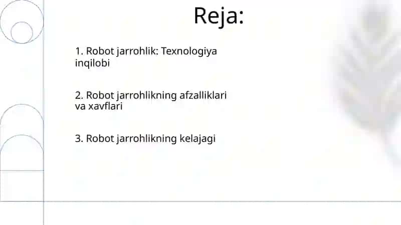Robotlashtirilgan xirurgiya amaliyoti 2