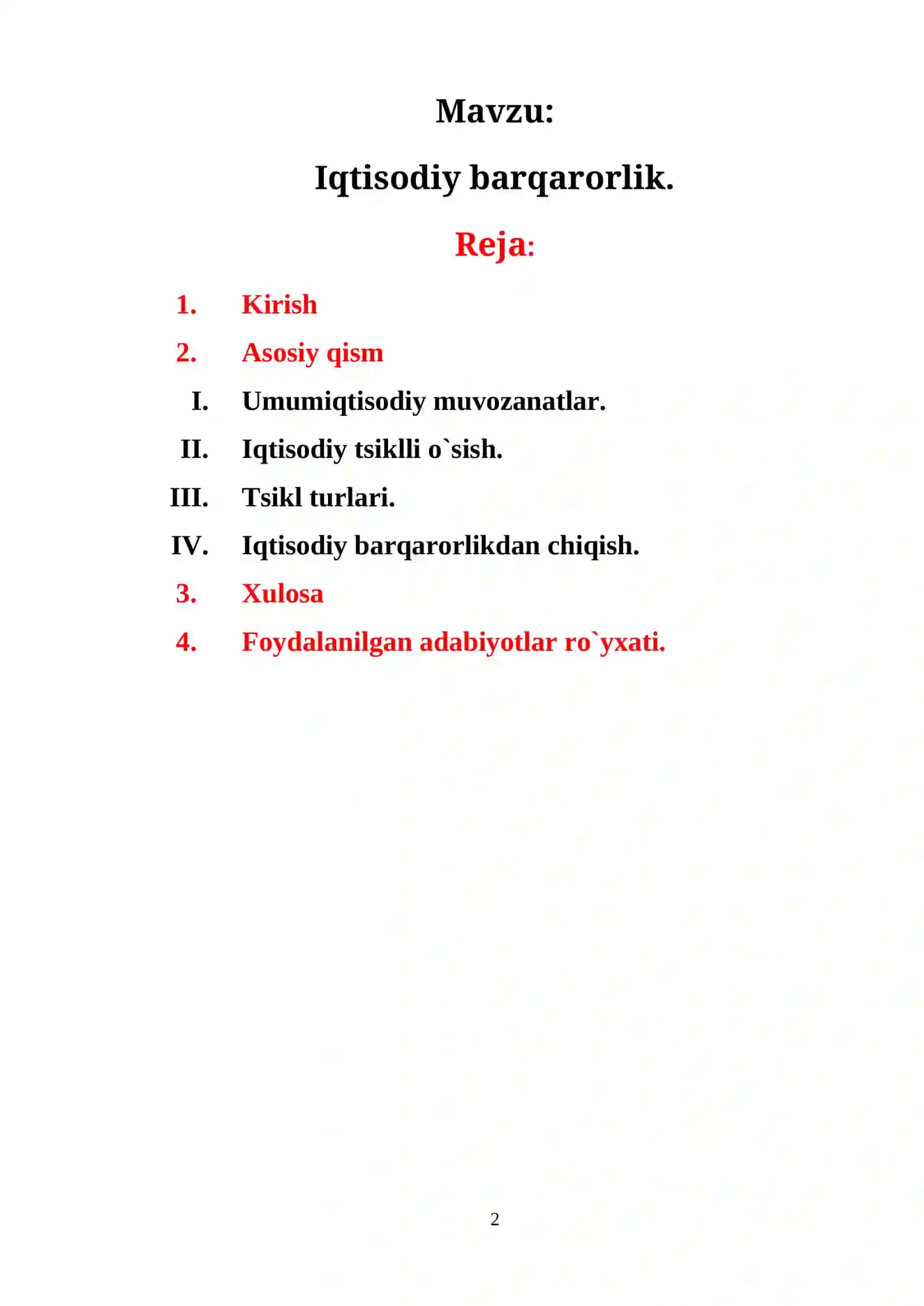 Iqtisodiy barqarorlik 2