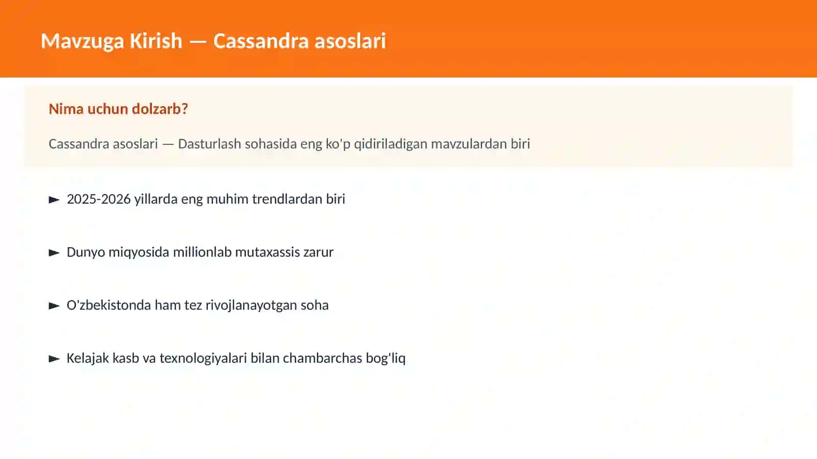 Cassandra asoslari 2
