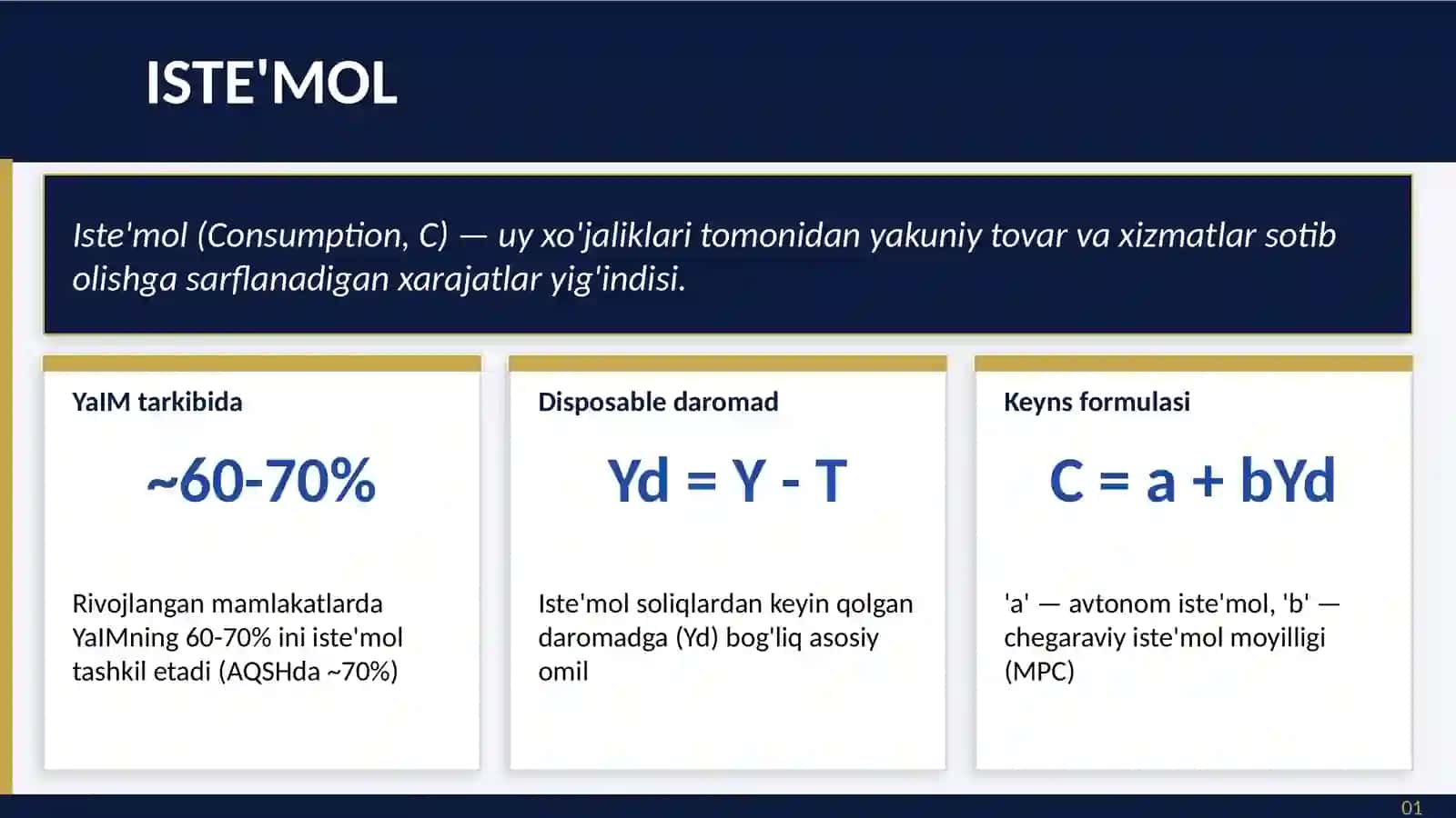 ISTE'MOL, JAMGʻARISH VA INVESTITSIYA 2