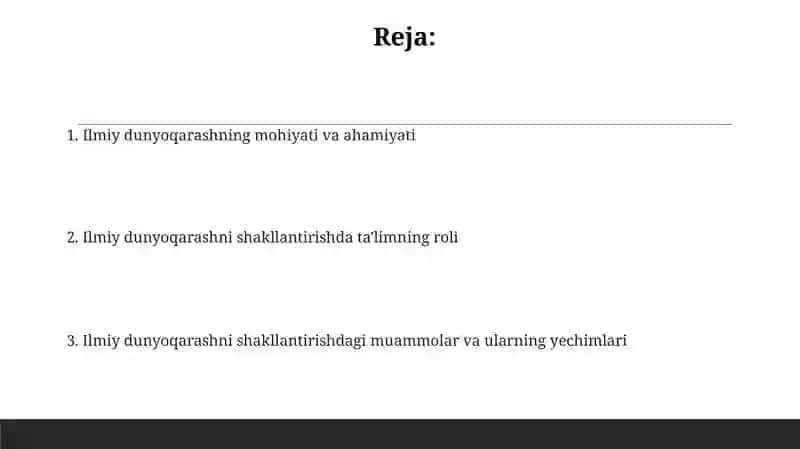Ilmiy Dunyoqarashning Shahsiy O'rganish 2