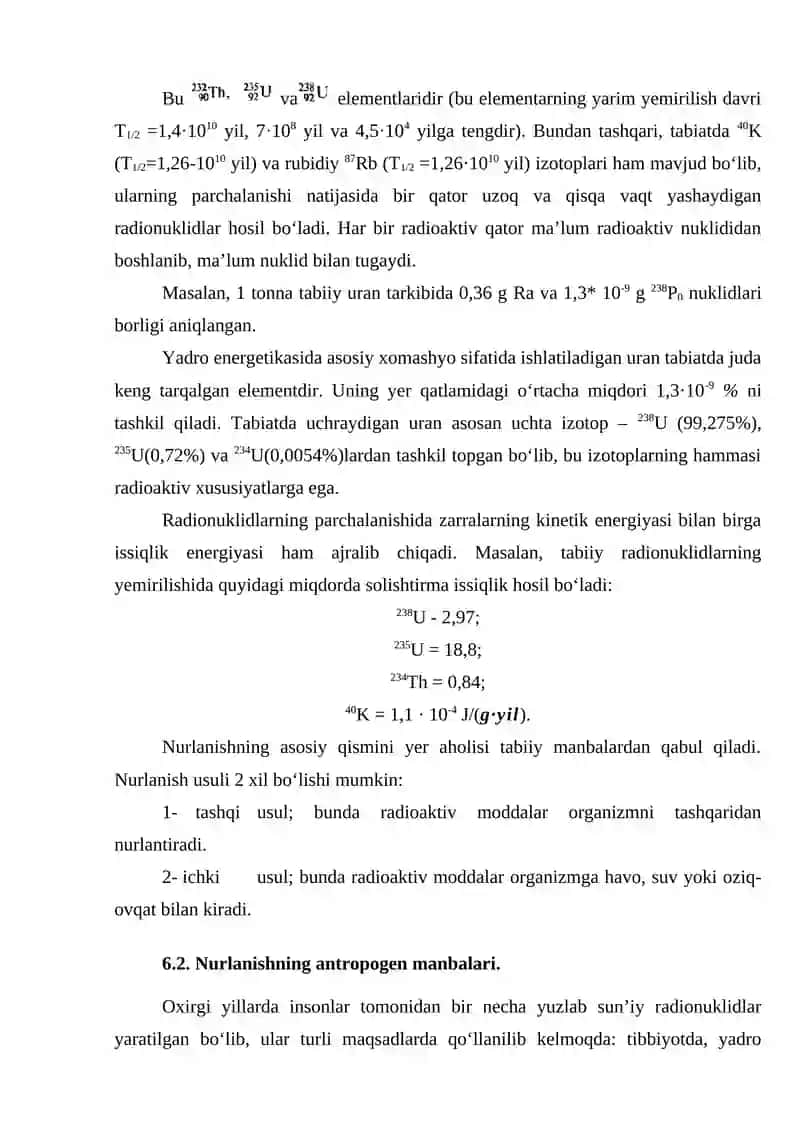 Nurlanishning tabiiy manbalari 2