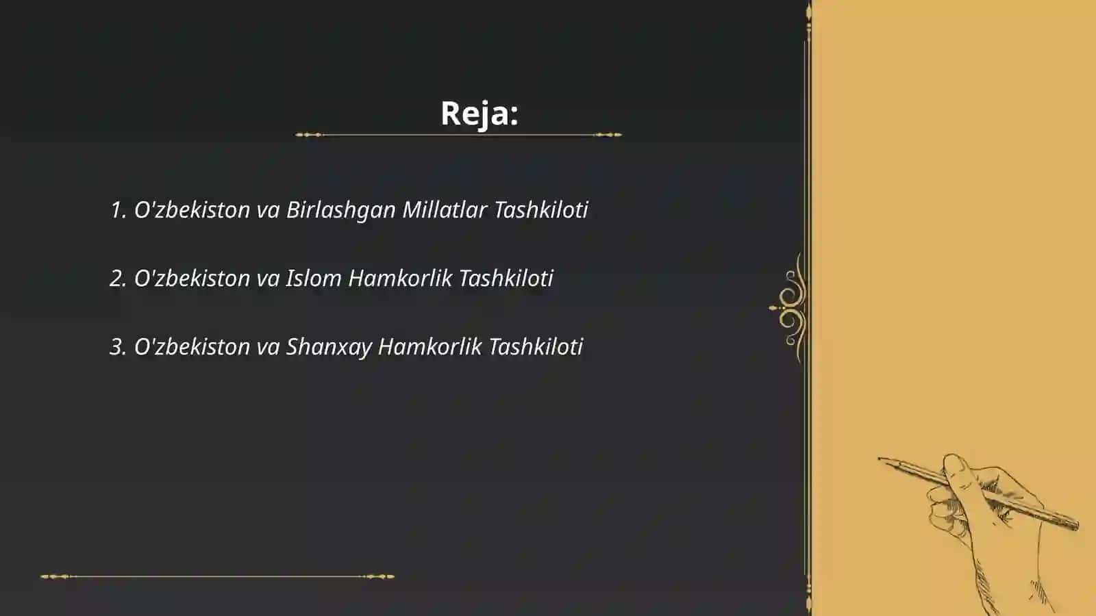O'zbekistonning xalqaro tashkilotlar bilan hamkorlik aloqalari 2