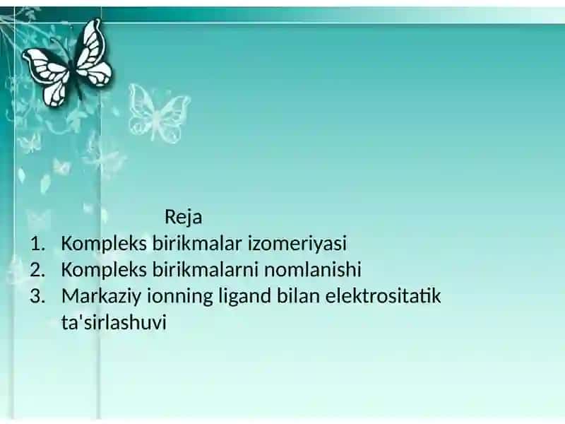 Kompleks birikmalar isomeriyasi 2