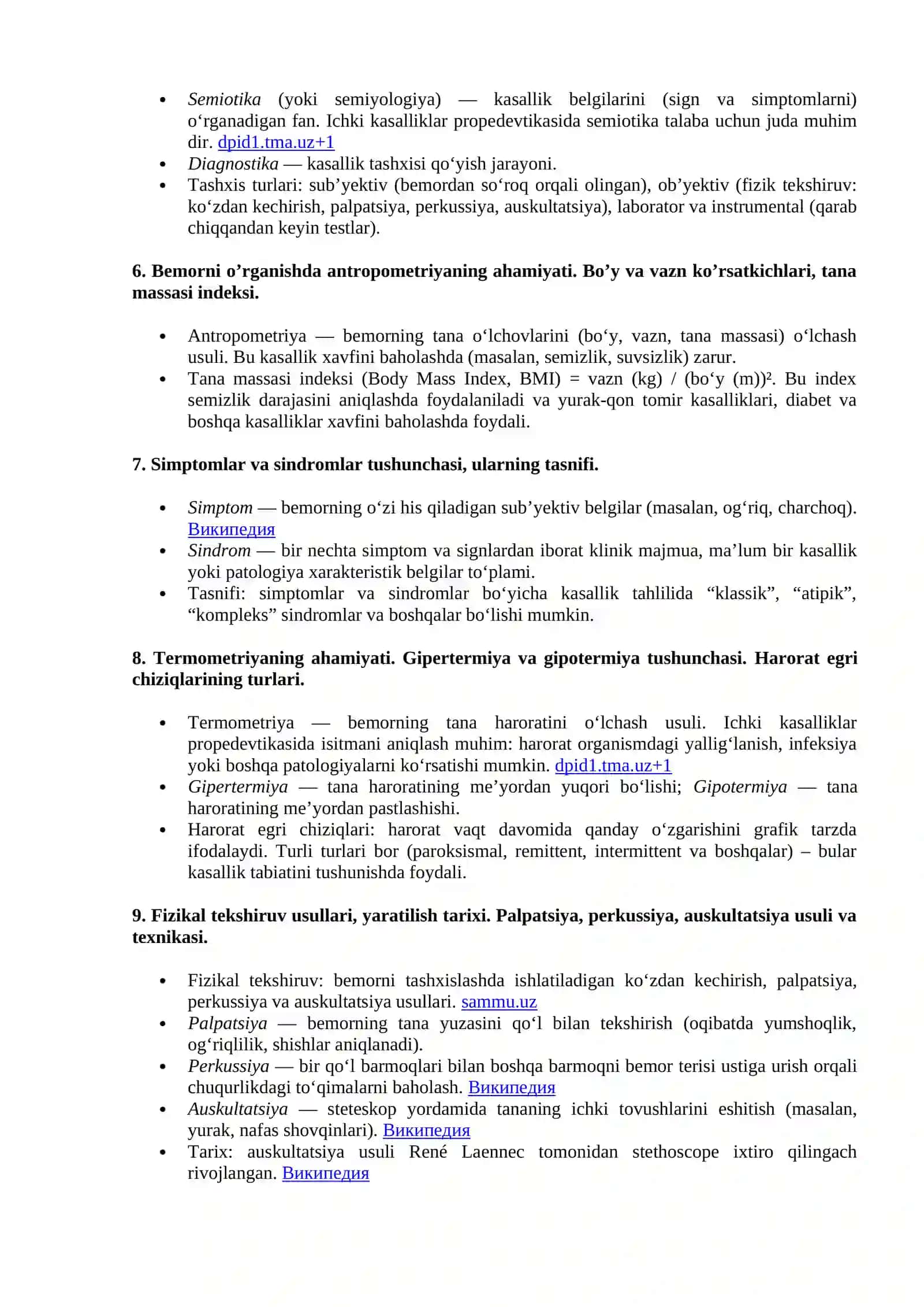 Propedevtika tibbiyot 2
