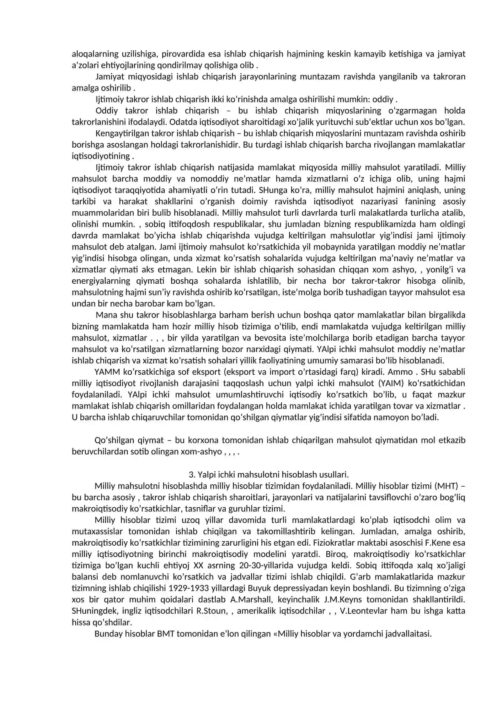 Milliy iqtisodiyotning qаrоr tоpishi vа uning mаkrоiqtisоdiy ko’rsаtkichlаri 2