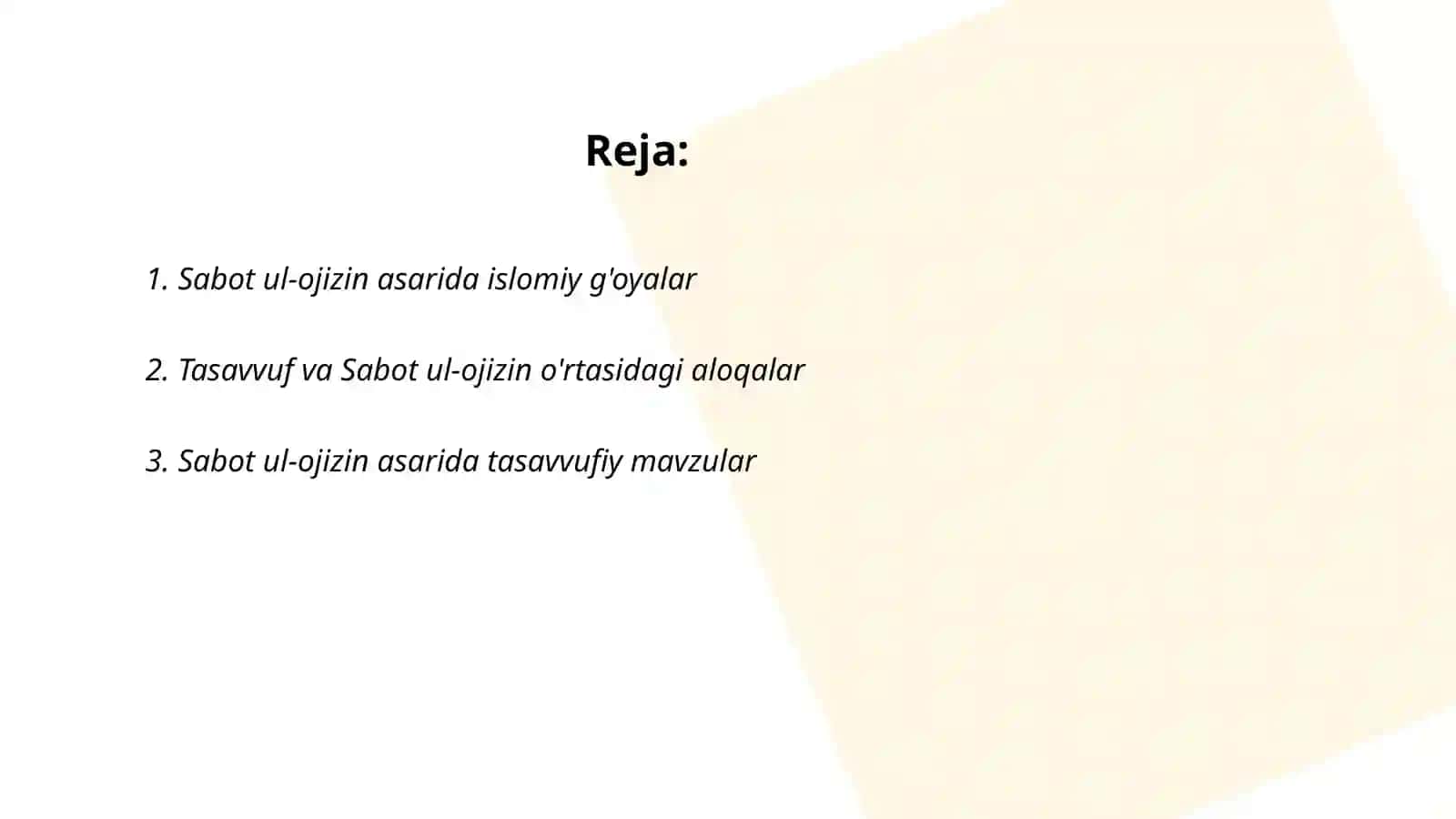 Sabot ul-ojizin 2